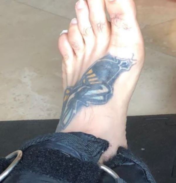 Jason David Frank's tattoo on left foot