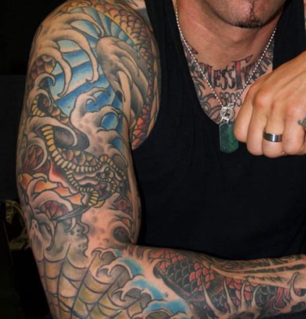 Jason David Frank's tattoo on right arm