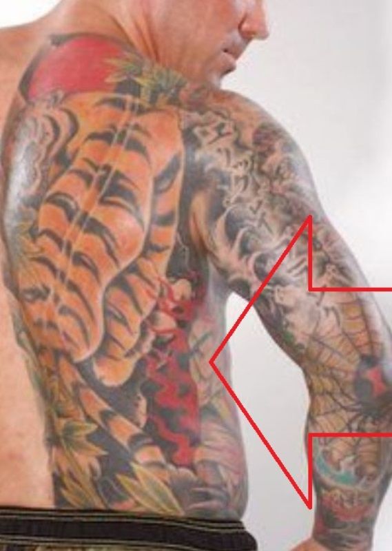 Jason David Frank's tattoo on right-half of back