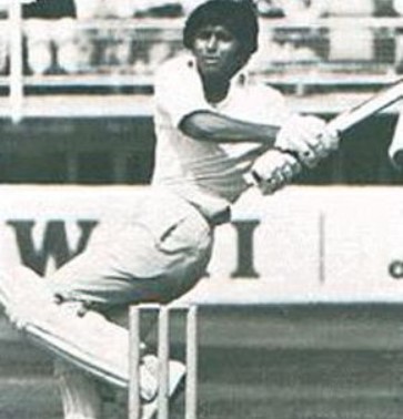 Javed Miandad playing in his debut test match against New Zealand