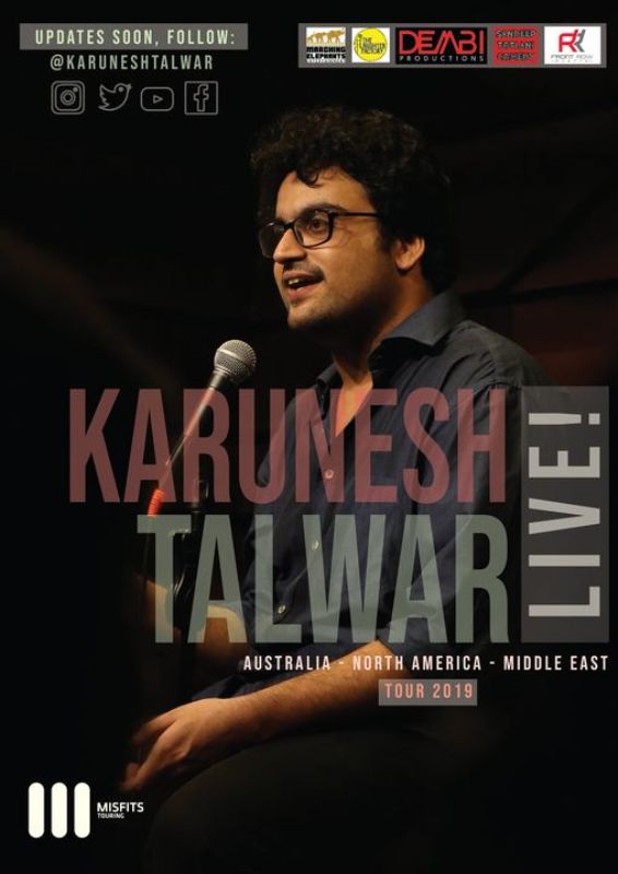 Karunesh Talwar's announcement for his international stand-up tour in 2019