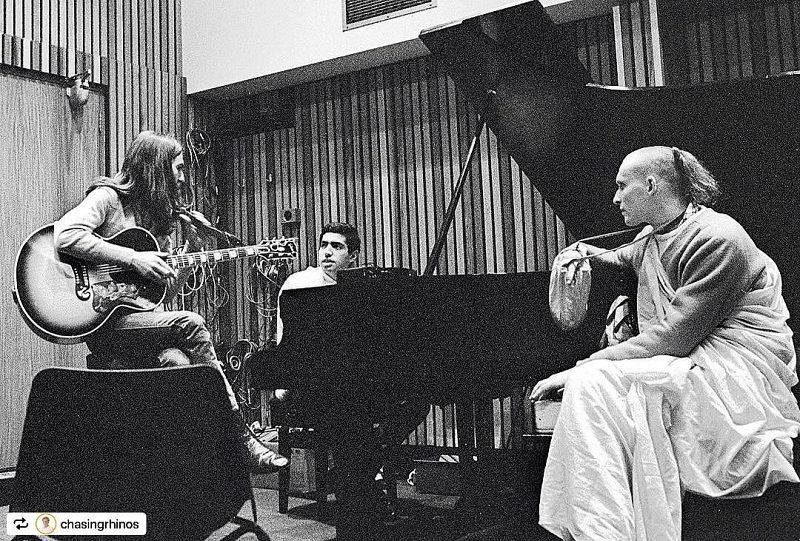 Mukunda Goswami recording the song with George Harrison