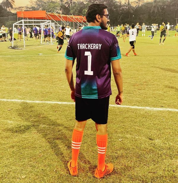 Nihar Thackeray during a football match