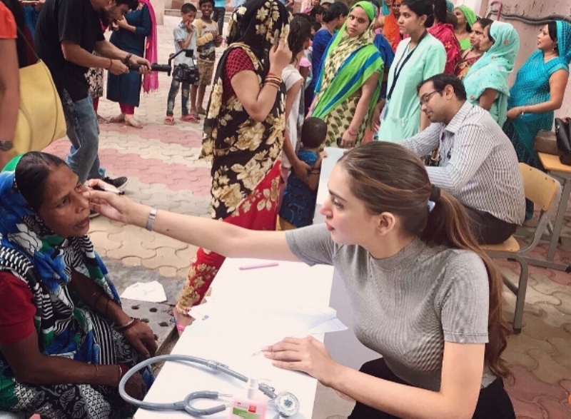 Niharika Thakur during the medical camp, organized by Gracia Raina Foundation, Delhi, in 2018