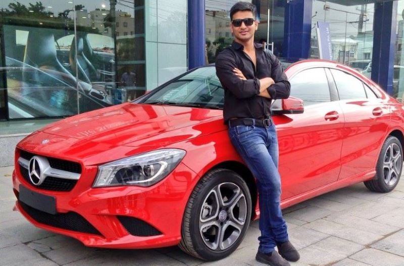 Nikhil Siddhartha with his Mercedes-Benz CLA Sports car