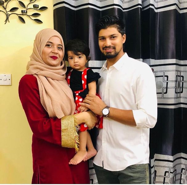 Nurul Hasan with his wife Taslim Islam Lisa and daughter Safwa