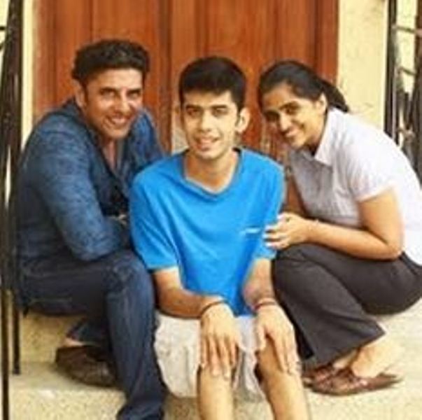Prithveeraj with his son, Ahed, and ex-wife, Beena
