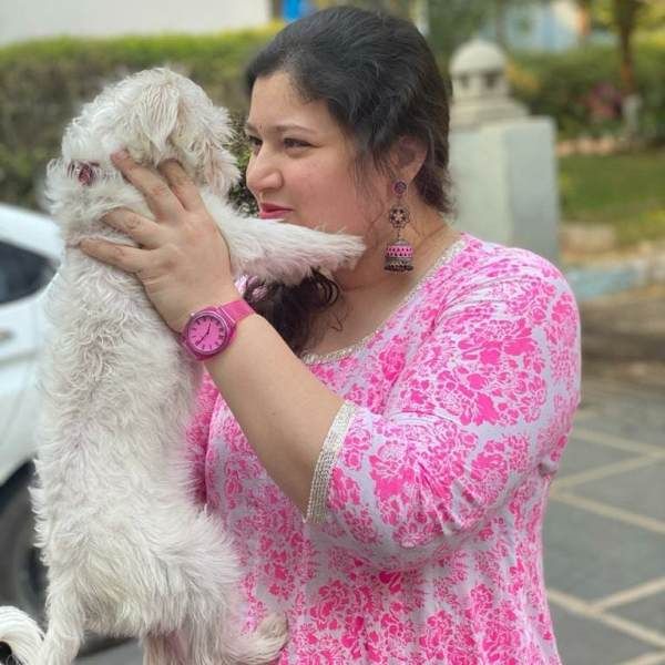 Priyadarshini and her pet dog Pluto
