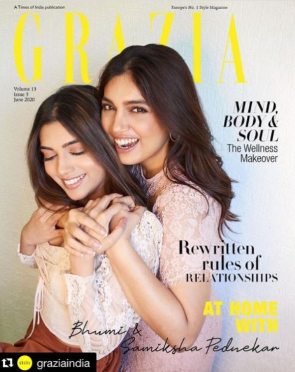 Samiksha Pednekar (left) and Bhumi Pednekar on the cover of Grazia magazine