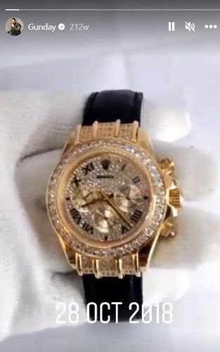 Sanjay Gujar's gold and diamond studded watch