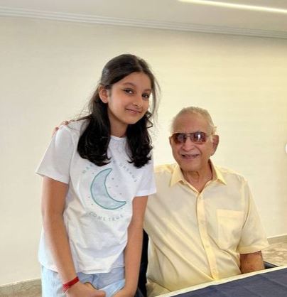 Sitara Ghattamaneni with her grandfather