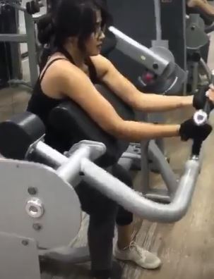 Sofia Ansari during her workout session