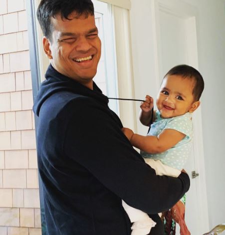 Sriram Krishnan with his daughter