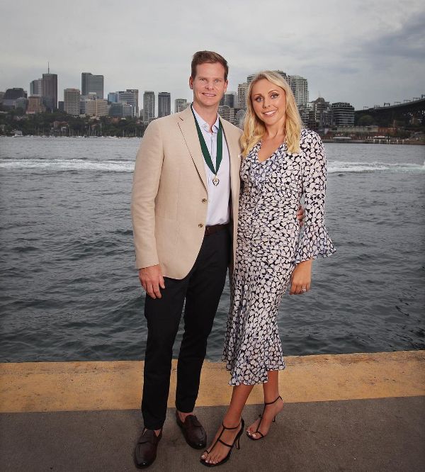 Steve Smith with his wife Dani after winning his 3rd Allan Border Medal