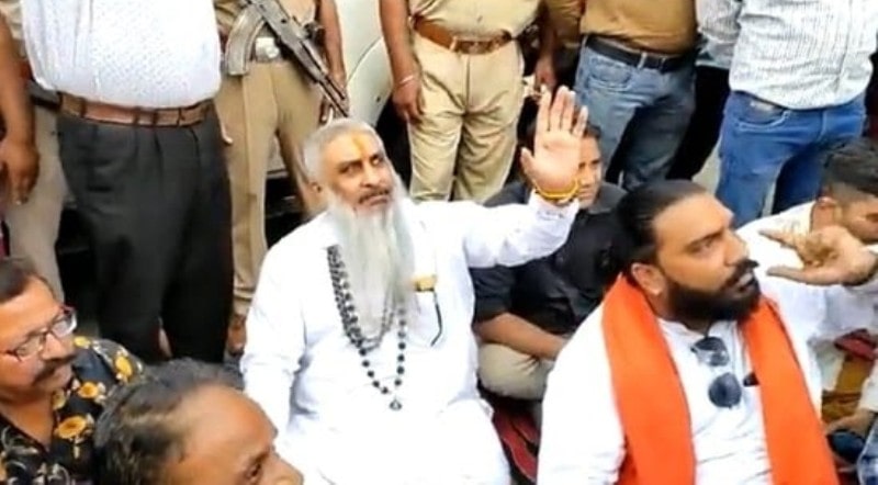 Sudhir Suri during the protest in Amritsar