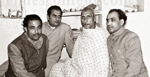 Suryakant Tripathi 'Nirala' (second from right) with his friends during his last days of life
