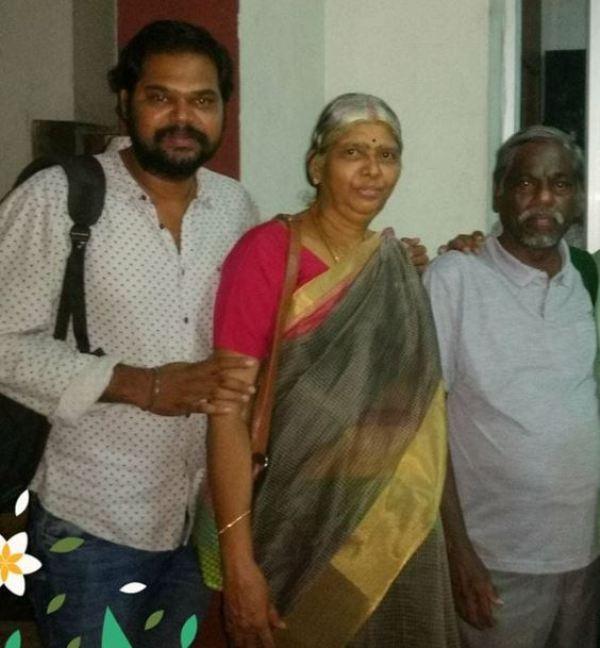 Vivek Prasanna with his parents