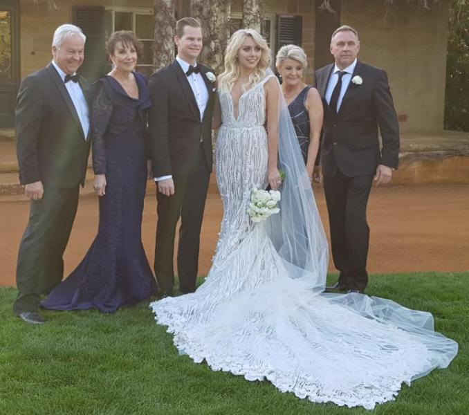Wedding photo of Steve Smith - Steve Smith's parents, Steve and Dani, Dani's parents (left to right)