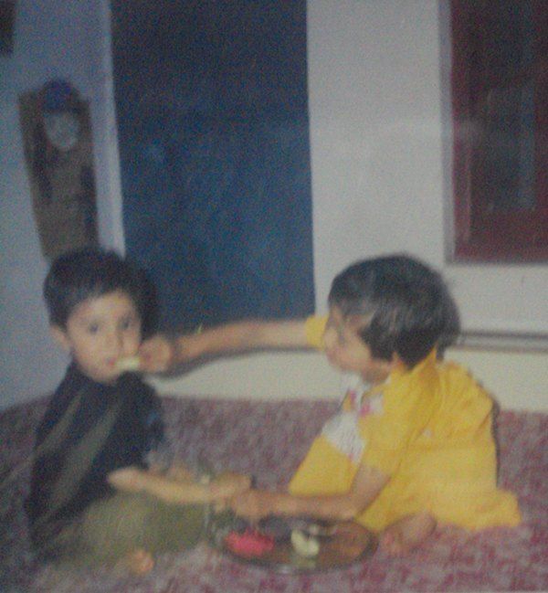 A childhood image of Richa Rathore (right) and her brother, Abhishek Rathore