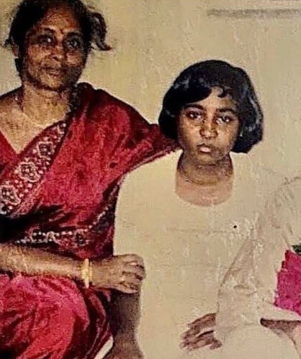 A childhood image of Shilpa Rao with her mother