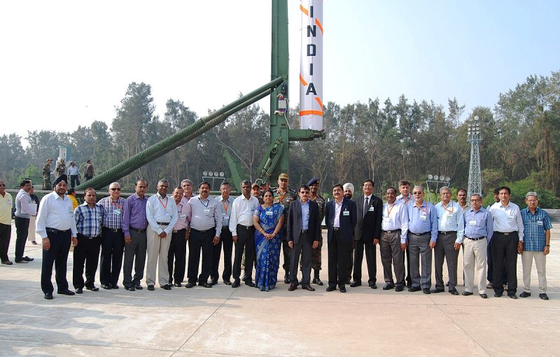 A group photo of the team of AGNI-IV missile including DRDO Chief Shri Avinash Chander and the Project Director, AGNI-IV, Ms. Tessy Thomas at the launch of AGNI-IV, the Ballistic Missile from the Wheeler Island off the coast of Odisha on 20 January 2014