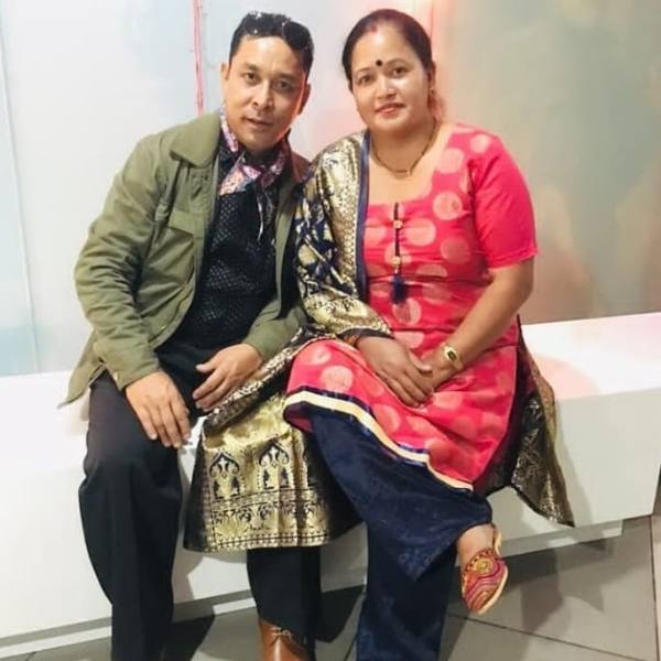 A picture of Aakash Thapa's parents