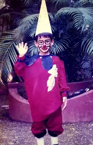 Abhay Chintamani Mishr as Joker in his school's fancy dress competition