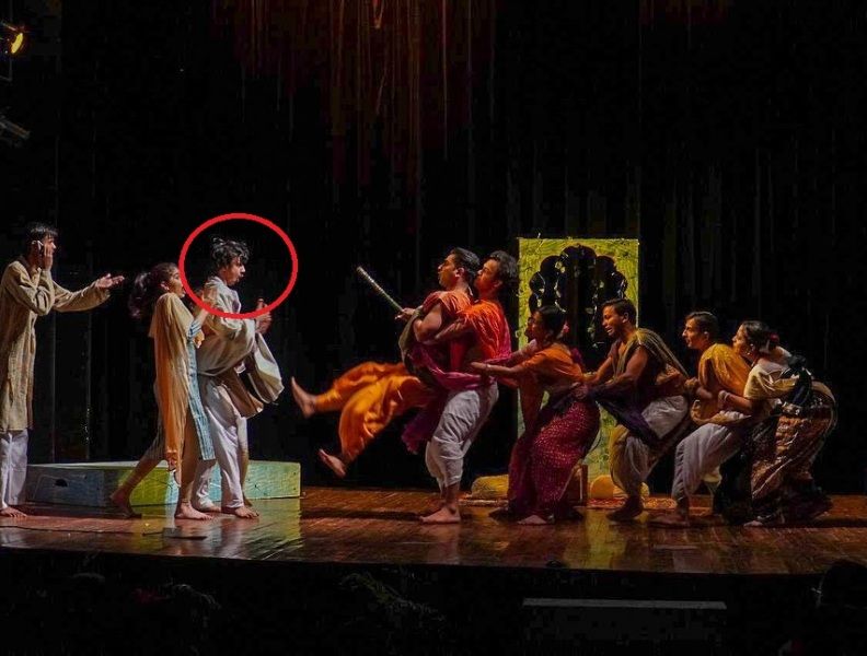 Abhishant Rana in a still from a theatrical play held in Delhi
