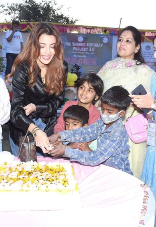 Aditi Hundia celebrating her birthday with kids at an NGO, Shivanjali in Jaipur