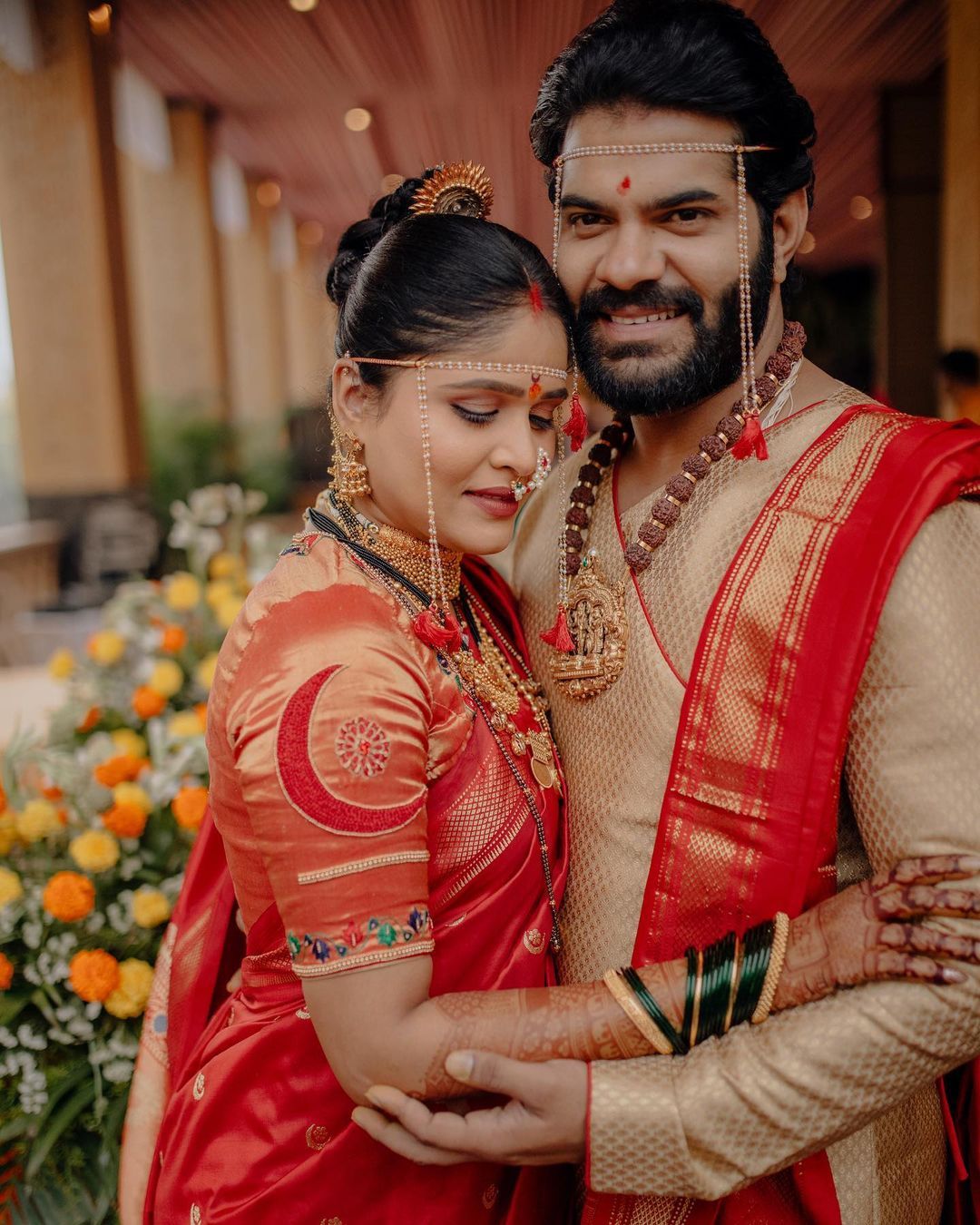 Akshaya Deodhar and her husband, Hardeek Joshi