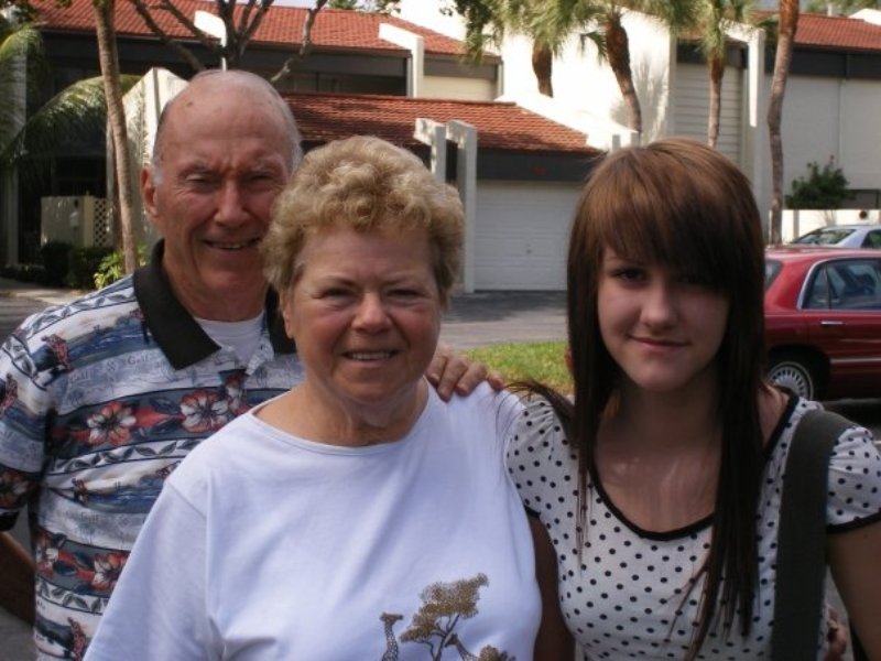 A picture of Allison Berg (right) with her maternal grandparents