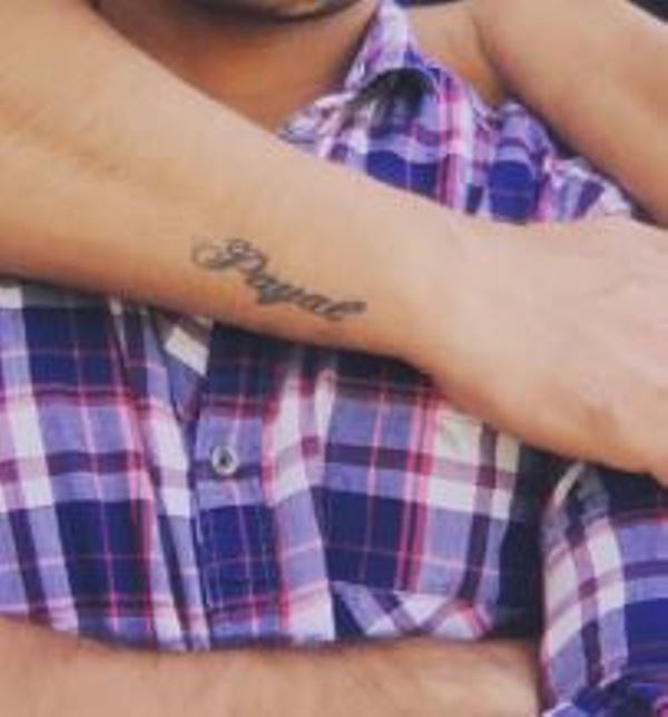 Armaan Malik's tattoo on his right hand's wrist