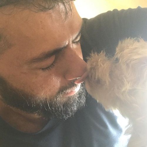 Bunty Sajdeh with his pet dog