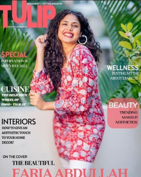 Faria Abdullah on the cover of Tulip magazine