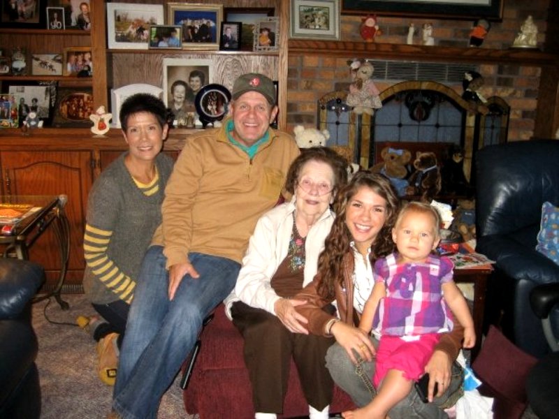 From left to right, Nikki Holker, David Holker, Allison's grandmother, Allison Holker, and Weslie Renae Fowler