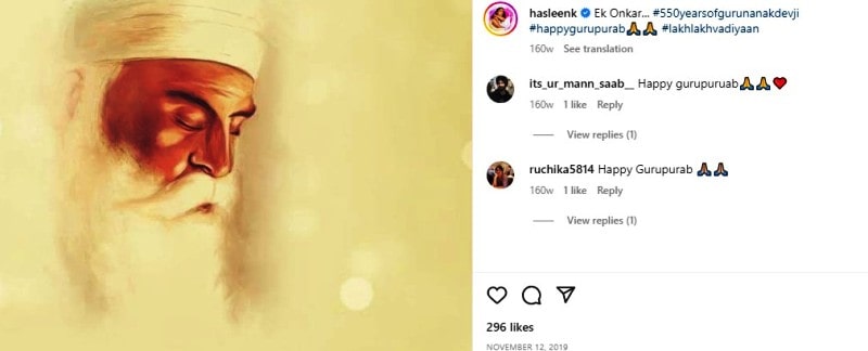 Hasleen Kaur's Instagram post