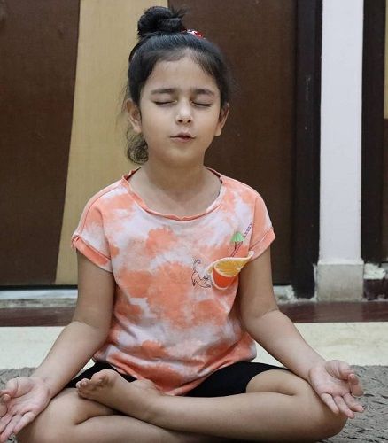 Lavishka Gupta practising yoga