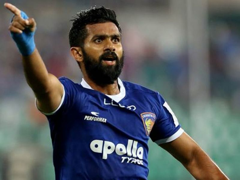 Mohammed Rafi playing for Chennaiyin FC in the ISL