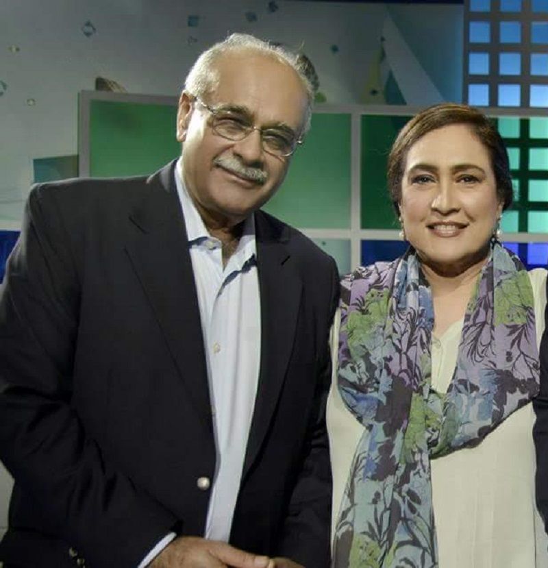 Jugnu Mohsin with her husband, Najam Sethi 