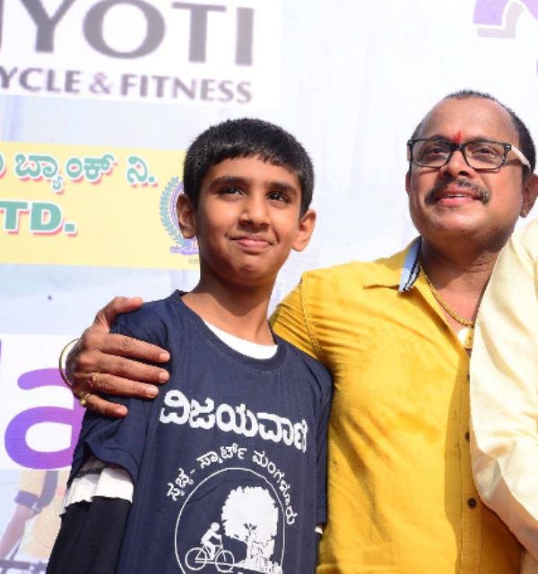Naveen D. Padil with his son Sudhanshu Rai