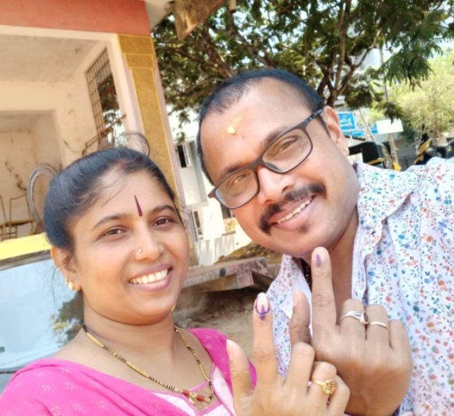 Naveen D. Padil with his wife