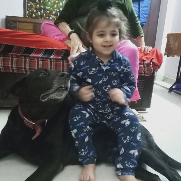 Paramjeet Singh's son and his pet dog