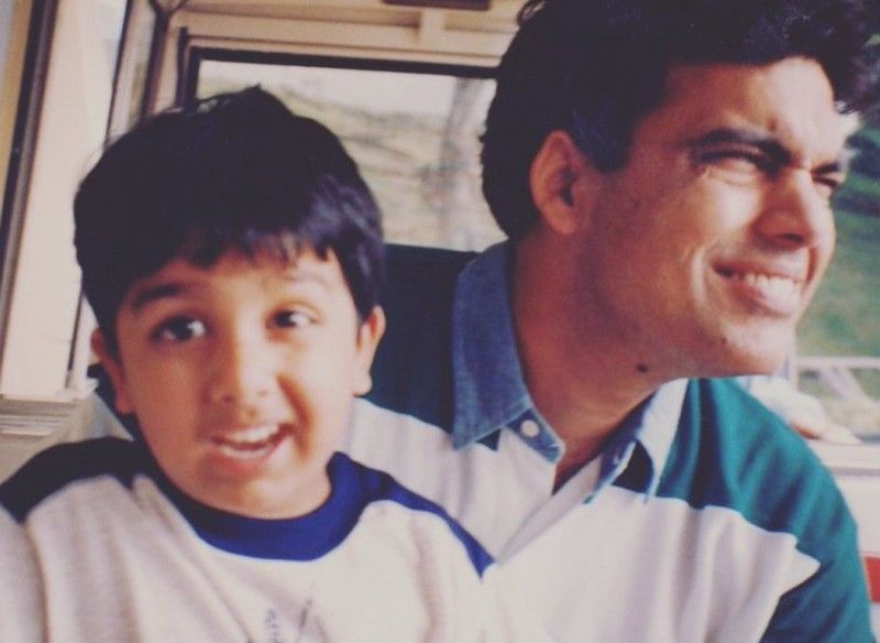Parth Jindal during his childhood with his father Sajjan Jindal