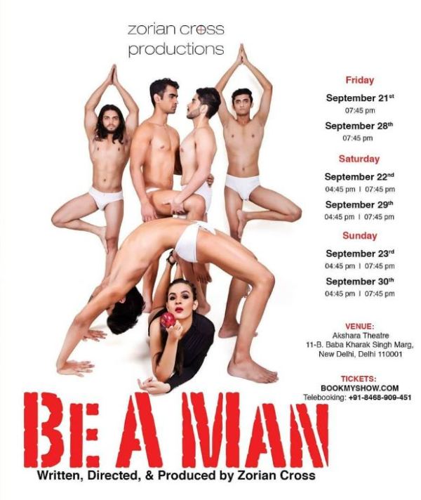 Poster of the play 'Be A Man' by Zorian Cross