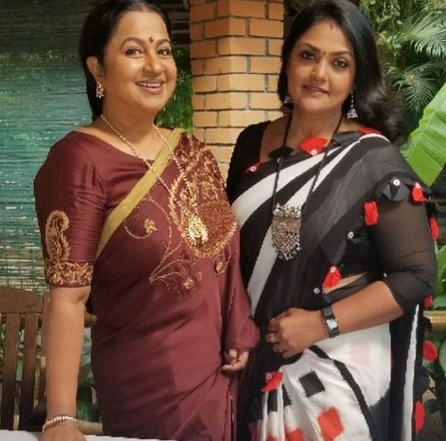 Raadhika Sarathkumar with her sister, Nirosha