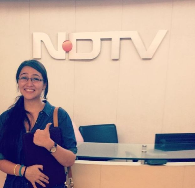 Sahiba Bali at the NDTV office in New Delhi (2014)