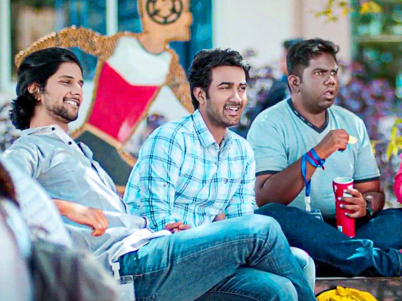 Santosh Shobhan as Arjun (centre) in a still from the web series The Grill