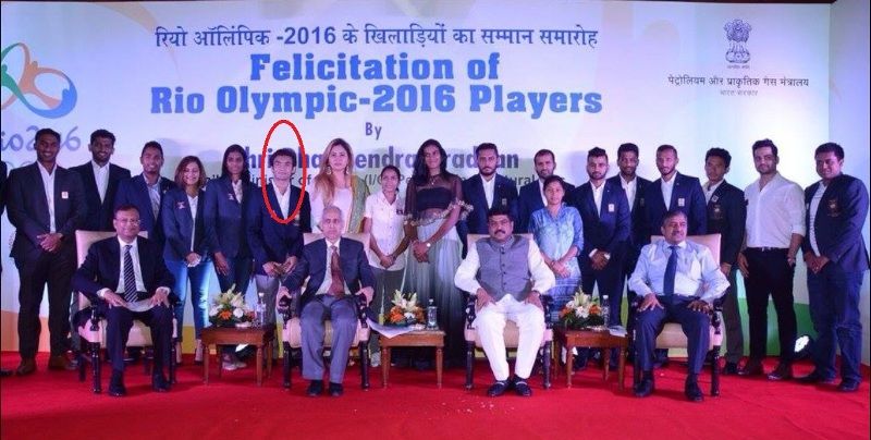 Shiva Thapa at the Felicitation Program of Indian players of Rio Olympics 2016