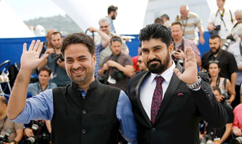 Suvinder Vicky at the Cannes Film Festival 2015 for the premiere of his Punjabi film Chauthi Koot (The Fourth Direction)