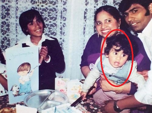 VJ Andy's childhood picture with his parents and siblings